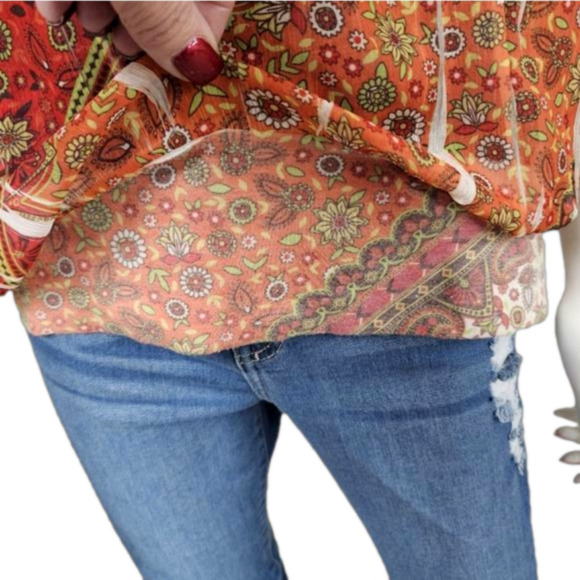 FANG Floral Print Short Sleeve Blouson Size XL - Picture 13 of 14